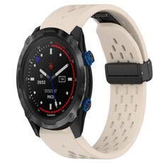 Per cinturino in silicone con foro per fibbia pieghevole Garmin Descent MK 2i da 26 mm (colore Starlight)