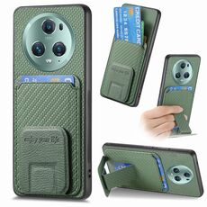 Per Honor Magic5 Custodia per telefono con supporto pieghevole per carta in fibra di carbonio (verde)