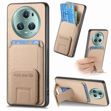 Per Honor Magic5 Pro Custodia per telefono con supporto pieghevole in fibra di carbonio (cachi)