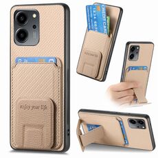 Per Honor 80 SE Custodia per telefono con supporto pieghevole per carta in fibra di carbonio (cachi)