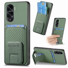 Per Honor X50i / 90 Lite Custodia per telefono con supporto pieghevole in fibra di carbonio (verde)