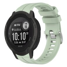 Per cinturino per orologio sportivo in silicone solare tinta unita Garmin Instinct 2 (verde menta piperita)