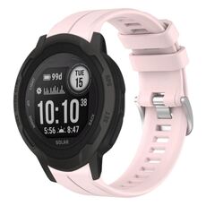 Per cinturino per orologio sportivo in silicone solare tinta unita Garmin Instinct 2 (rosa)