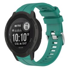 Per cinturino per orologio sportivo in silicone solare tinta unita Garmin Instinct 2 (verde)