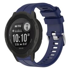 Per cinturino per orologio sportivo in silicone solare tinta unita Garmin Instinct 2 (blu notte)