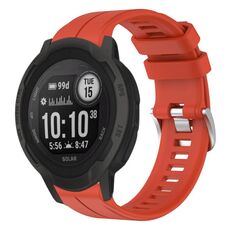 Per Garmin Instinct 2 Cinturino per orologio sportivo in silicone solare tinta unita (rosso)