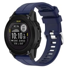 Per cinturino per orologio sportivo in silicone solare tinta unita Garmin Descent G1 (blu notte)