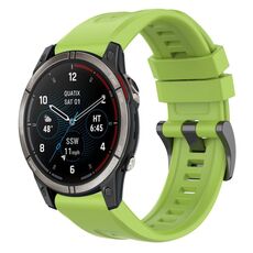 Per Garmin Quatix 7 Pro cinturino per orologio a sgancio rapido in silicone con fibbia nera tinta unita (verde lime)