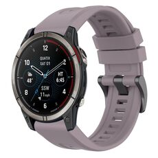Per Garmin Quatix 7 Pro cinturino per orologio a sgancio rapido in silicone con fibbia nera tinta unita (viola)
