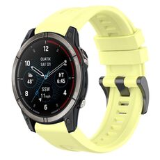 Per Garmin Quatix 7 Pro cinturino per orologio a sgancio rapido in silicone con fibbia nera tinta unita (giallo)