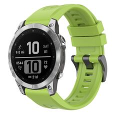 Per Garmin Fenix 7 Pro cinturino per orologio a sgancio rapido in silicone con fibbia nera tinta unita (verde lime)