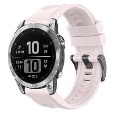 Per Garmin Fenix 7 Pro cinturino per orologio a sgancio rapido in silicone con fibbia nera tinta unita (rosa)