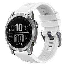 Per Garmin Fenix 7 Pro cinturino per orologio a sgancio rapido in silicone con fibbia nera tinta unita (bianco)