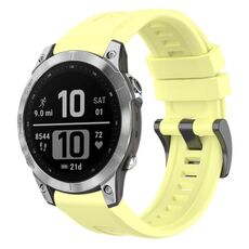 Per Garmin Fenix 7 Pro cinturino per orologio a sgancio rapido in silicone con fibbia nera tinta unita (giallo)