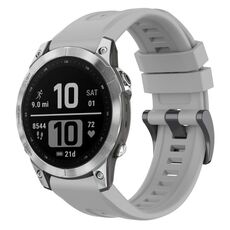 Per Garmin Fenix 7 Pro cinturino per orologio a sgancio rapido in silicone con fibbia nera tinta unita (grigio)