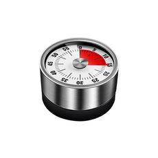 Timer meccanico da cucina in acciaio inossidabile Promemoria per la gestione del tempo degli studenti Sveglia per la cottura (Bianco)