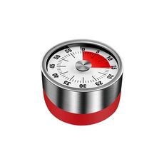 Timer meccanico da cucina in acciaio inossidabile Promemoria per la gestione del tempo degli studenti Sveglia per la cottura(Rosso)