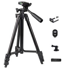 Staffa di atterraggio retrattile per fotografia con treppiede live in alluminio per fotocamera DSLR portatile, specifica: treppiede da 130 cm + clip + borsa + controller + adattatore