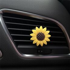 Clip decorativa per aromaterapia per presa d'aria per auto girasole, colore: piccolo girasole