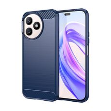 Custodia per telefono in TPU in fibra di carbonio con texture spazzolata per Honor X50i+ (blu)