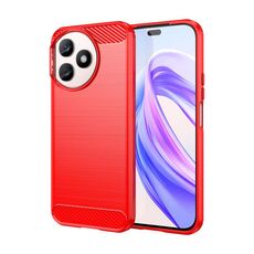 Custodia per telefono in TPU in fibra di carbonio con texture spazzolata per Honor X50i+ (rossa)