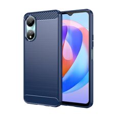 Custodia per telefono in TPU in fibra di carbonio con texture spazzolata per Honor Play 40 (blu)
