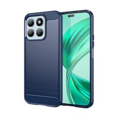 Custodia per telefono TPU in fibra di carbonio con texture spazzolata per Honor X8b (blu)