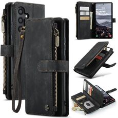 Per Samsung Galaxy S24+ 5G CaseMe C30 Slot per schede multifunzionali Custodia in pelle per telefono con cerniera (Nero)