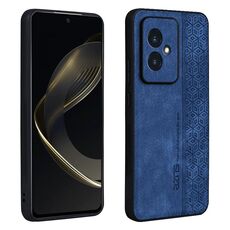 Custodia per telefono con sensazione di pelle in rilievo 3D per Honor 100 AZNS (blu zaffiro)