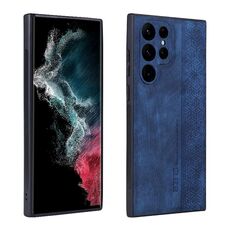 Per Samsung Galaxy S24 Ultra 5G AZNS Custodia per telefono con sensazione di pelle in rilievo 3D (blu zaffiro)