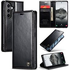 Per Samsung Galaxy S24 5G CaseMe-003 PU + PC Custodia in pelle stile business Crazy Horse Texture (nera)