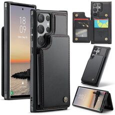 Per Samsung Galaxy S24 Ultra 5G CaseMe C22 PC+TPU Custodia antifurto in pelle stile business RFID (nera)