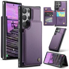 Per Samsung Galaxy S24 Ultra 5G CaseMe C22 PC+TPU Custodia antifurto in pelle stile business RFID (viola)