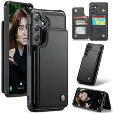 Per Samsung Galaxy S24+ 5G CaseMe C22 PC+TPU Custodia antifurto in pelle stile business RFID (nera)
