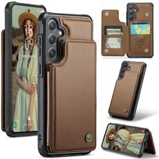 Per Samsung Galaxy S24 5G CaseMe C22 PC+TPU Custodia antifurto in pelle stile business RFID (marrone)