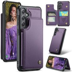 Per Samsung Galaxy S24 5G CaseMe C22 PC+TPU Custodia antifurto in pelle stile business RFID (viola)