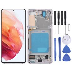Per Samsung Galaxy S21 5G SM-G991 TFT LCD Screen Digitizer assemblaggio completo con cornice (Argento)
