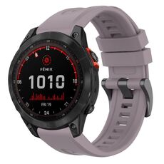 Per Garmin Fenix 7 Solar / Sapphire Solar tinta unita cinturino in silicone con fibbia nera a sgancio rapido (viola)
