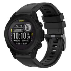 Per Garmin Descent G1 / G1 Solar tinta unita cinturino nero con fibbia in silicone a sgancio rapido (nero)