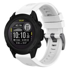 Per Garmin Descent G1 / G1 Solar tinta unita cinturino nero con fibbia in silicone a sgancio rapido (bianco)