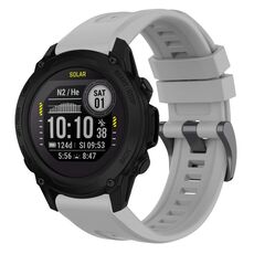 Per Garmin Descent G1 / G1 Solar tinta unita cinturino in silicone con fibbia nera a sgancio rapido (grigio)