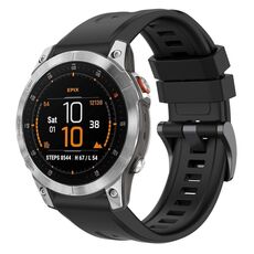 Per Garmin Epix Gen2 / Epix Pro Gen2 cinturino per orologio a sgancio rapido in silicone con fibbia nera tinta unita da 47 mm (nero)