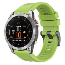 Per Garmin Epix Gen2 / Epix Pro Gen2 cinturino per orologio a sgancio rapido in silicone tinta unita con fibbia nera da 47 mm (verde lime)