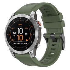 Per Garmin Epix Gen2 / Epix Pro Gen2 cinturino per orologio a sgancio rapido in silicone tinta unita con fibbia nera da 47 mm (verde scuro)