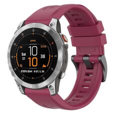 Per Garmin Epix Gen2 / Epix Pro Gen2 cinturino per orologio a sgancio rapido in silicone tinta unita con fibbia nera da 47 mm (vino rosso)