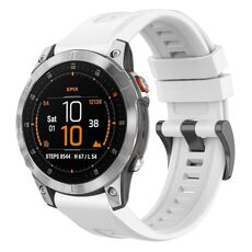 Per Garmin Epix Gen2 / Epix Pro Gen2 cinturino per orologio a sgancio rapido in silicone con fibbia nera tinta unita da 47 mm (bianco)