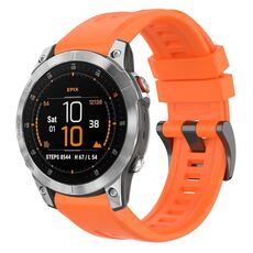 Per Garmin Epix Gen2 / Epix Pro Gen2 47mm cinturino per orologio a sgancio rapido in silicone con fibbia nera tinta unita (arancione)