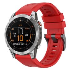 Per Garmin Epix Gen2 / Epix Pro Gen2 cinturino per orologio a sgancio rapido in silicone tinta unita con fibbia nera da 47 mm (rosso)