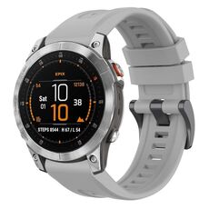Per Garmin Epix Gen2 / Epix Pro Gen2 cinturino per orologio a sgancio rapido in silicone tinta unita con fibbia nera da 47 mm (grigio)