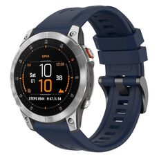 Per Garmin Epix Gen2 / Epix Pro Gen2 cinturino per orologio a sgancio rapido in silicone tinta unita con fibbia nera da 47 mm (blu scuro)